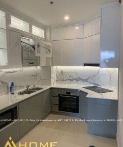 Tủ bếp chữ L đơn giản