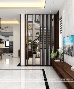 không gian mở phòng khách và bếp