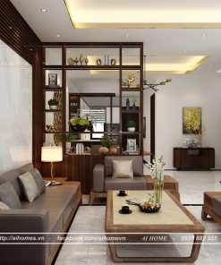 không gian mở phòng khách và bếp