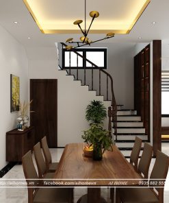 không gian mở phòng khách và bếp