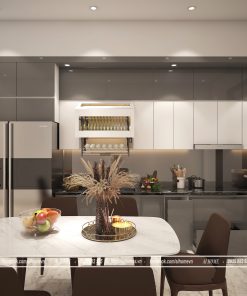 thiet ke phong bep nho