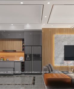 Tủ bếp và phòng khách nhà phố4