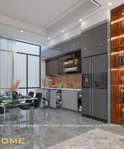 Tủ bếp và phòng khách nhà phố2