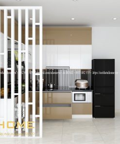 Tủ bếp chữ L 3 tầng