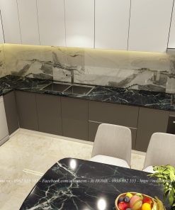 Tủ bếp 3 tầng chữ L