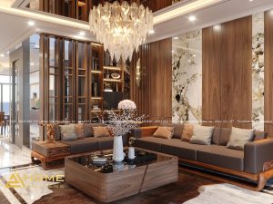 Nội thất phòng khách nhà phố hiện đại đơn giản