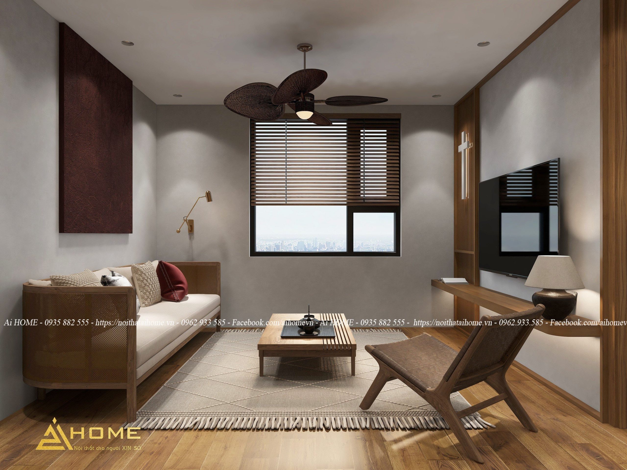 Nội thất chung cư phong cách Wabi Sabi