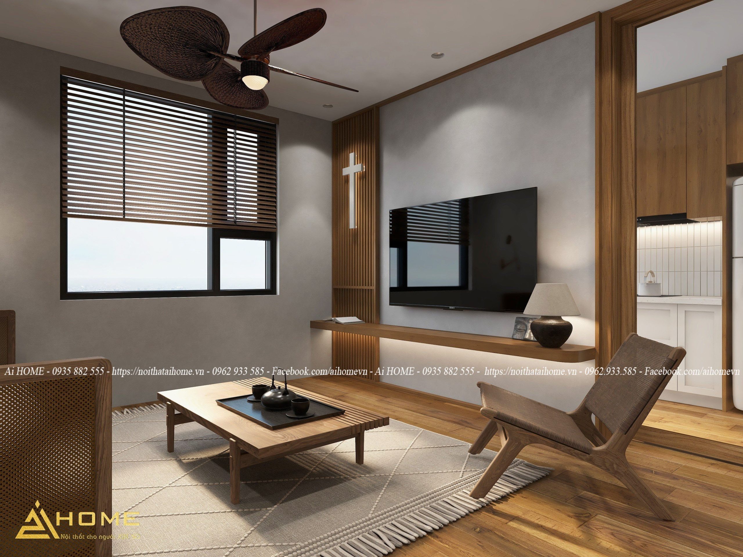 Nội thất chung cư phong cách Wabi Sabi