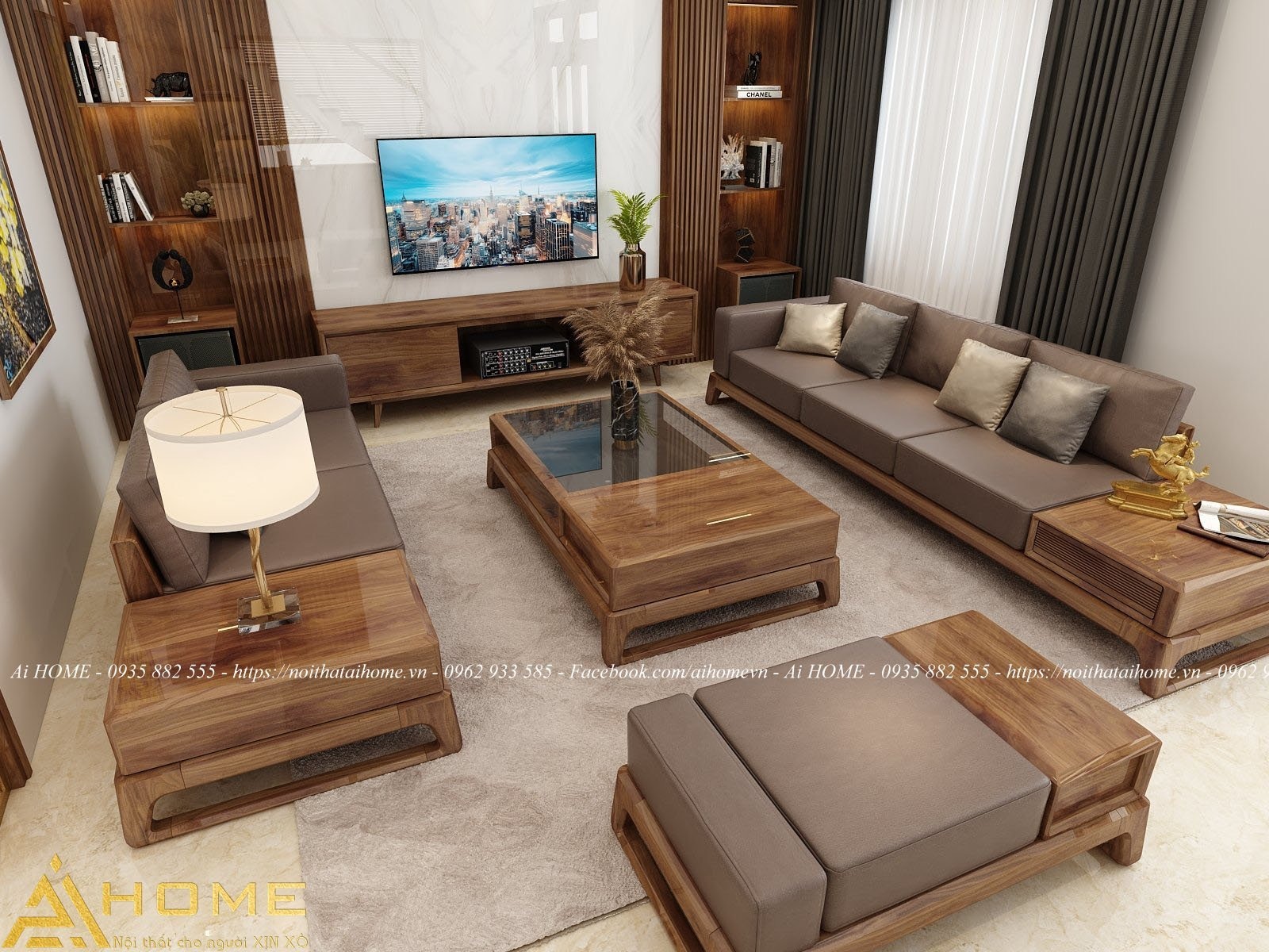 Phòng khách sofa gỗ4