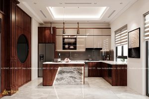 Tủ bếp gỗ gõ pachy