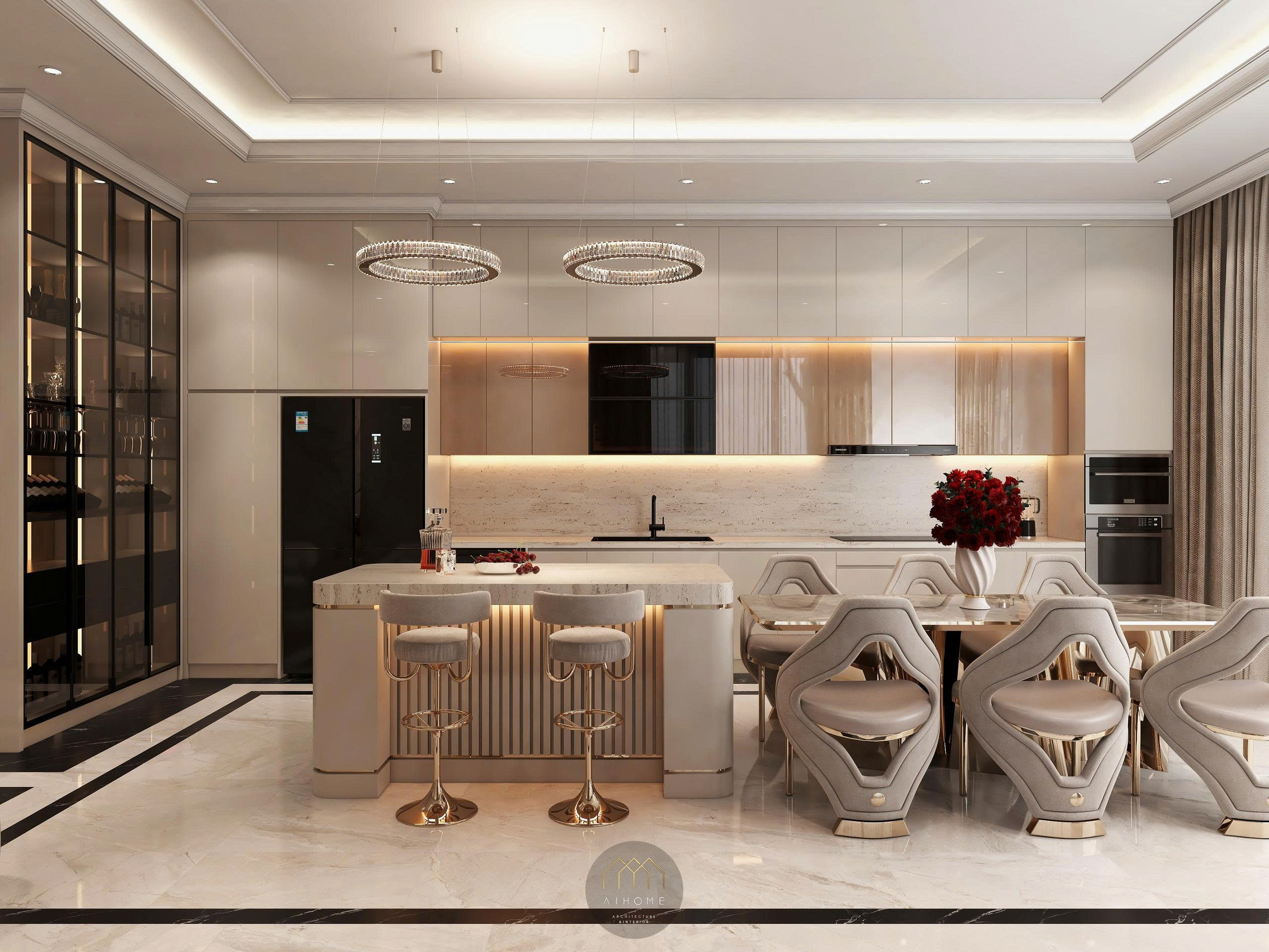 Thiết kế nội thất phòng bếp Hải Dương