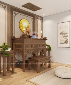 thi công nội thất phòng thờ nhà phố