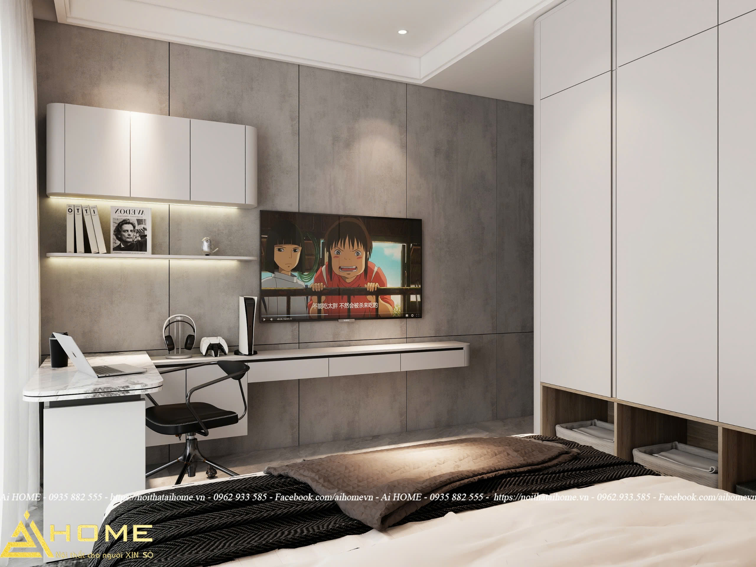 Thiết kế nội thất phòng ngủ nhà phố tại Hải Dương